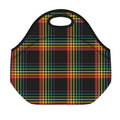 Rainbow Tartan Pattern Print Neoprene Lunch Bag