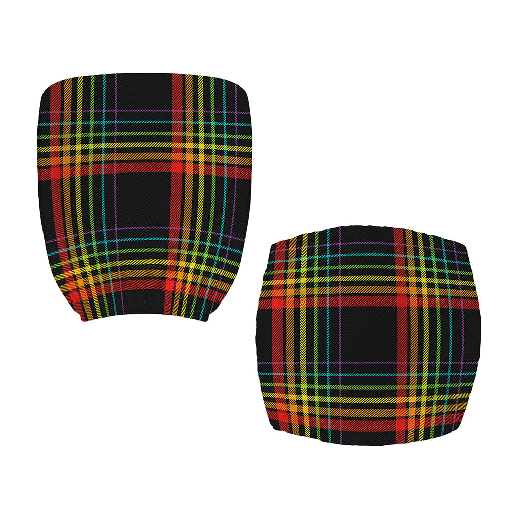 Rainbow Tartan Pattern Print Office Chair Cover