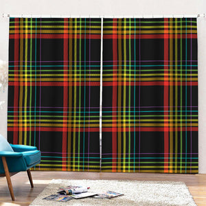 Rainbow Tartan Pattern Print Pencil Pleat Curtains