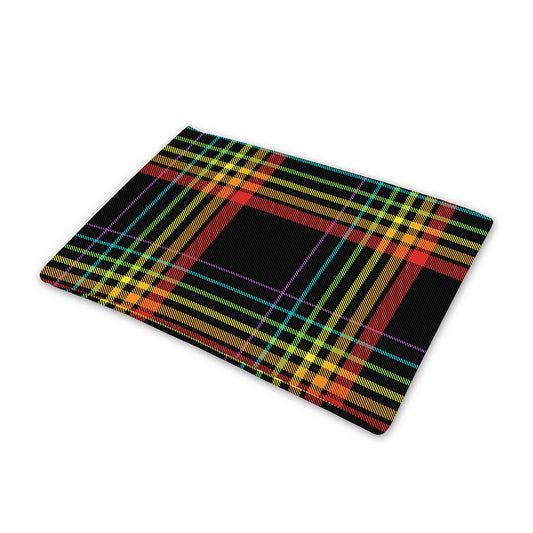 Rainbow Tartan Pattern Print Pet Cooling Mat Cover