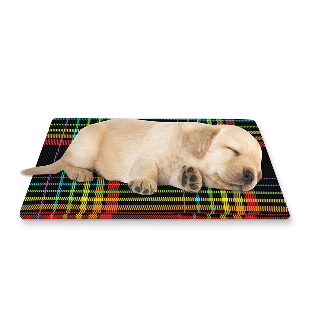 Rainbow Tartan Pattern Print Pet Cooling Mat Cover