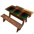 Rainbow Tartan Pattern Print Picnic Table Cover