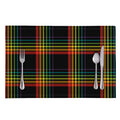 Rainbow Tartan Pattern Print Placemat