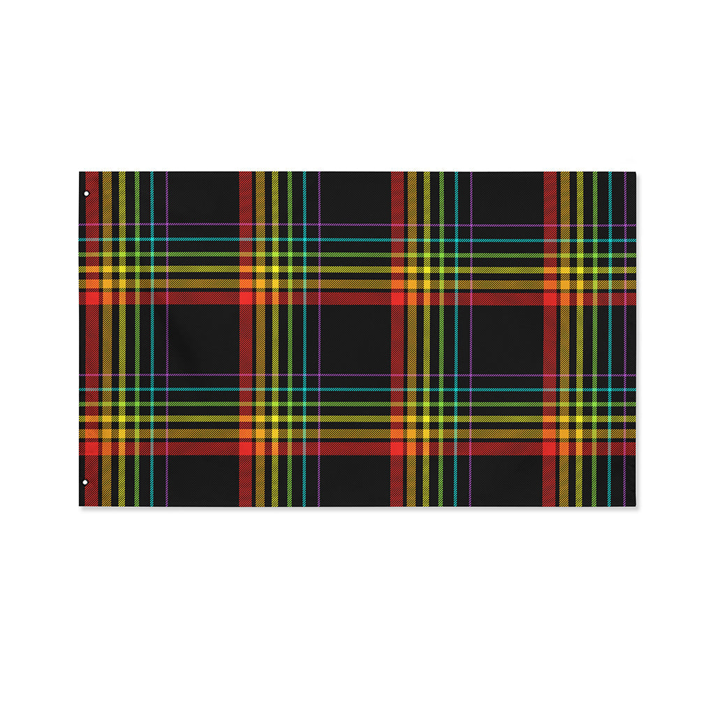 Rainbow Tartan Pattern Print Polyester Flag