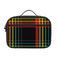 Rainbow Tartan Pattern Print Portable Lunch Bag