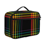 Rainbow Tartan Pattern Print Portable Lunch Bag