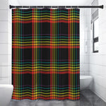 Rainbow Tartan Pattern Print Premium Shower Curtain