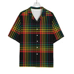 Rainbow Tartan Pattern Print Rayon Hawaiian Shirt