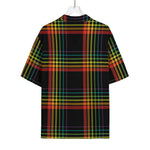 Rainbow Tartan Pattern Print Rayon Hawaiian Shirt
