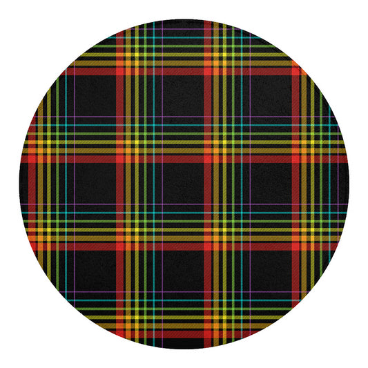 Rainbow Tartan Pattern Print Round Blanket