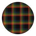 Rainbow Tartan Pattern Print Round Floor Mat