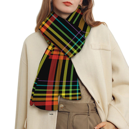 Rainbow Tartan Pattern Print Scarf