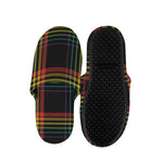 Rainbow Tartan Pattern Print Slippers