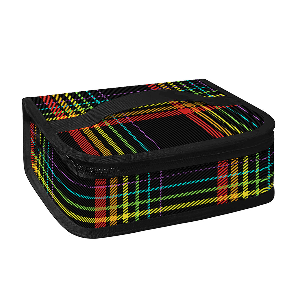 Rainbow Tartan Pattern Print Small Lunch Bag