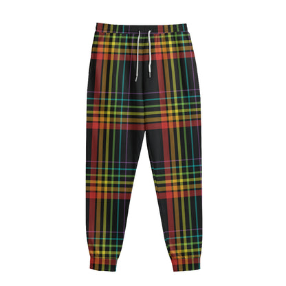 Rainbow Tartan Pattern Print Sweatpants