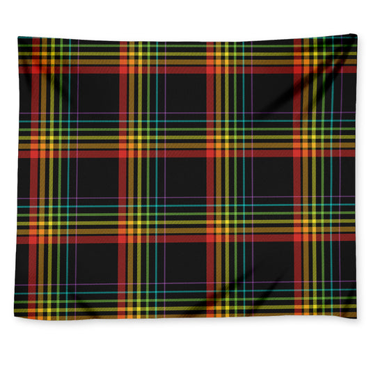 Rainbow Tartan Pattern Print Tapestry