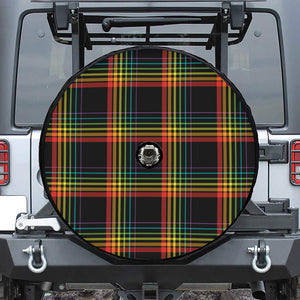 Rainbow Tartan Pattern Print Tire Cover With Camera Hole