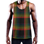 Rainbow Tartan Pattern Print Training Tank Top