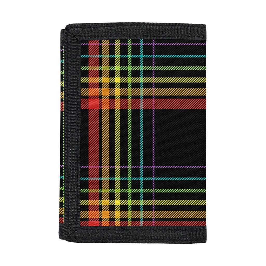 Rainbow Tartan Pattern Print Trifold Wallet