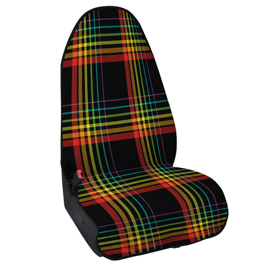 Rainbow Tartan Pattern Print Waterproof Car Seat Cover