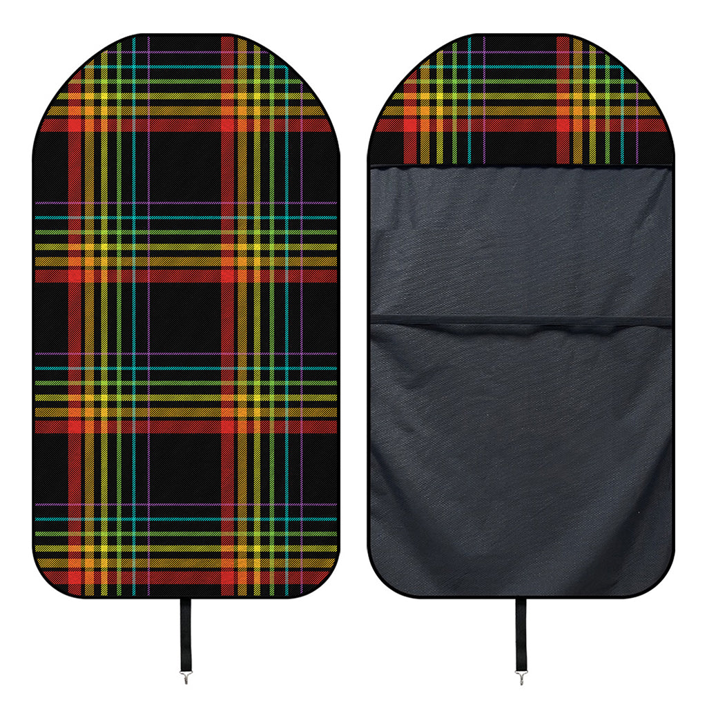Rainbow Tartan Pattern Print Waterproof Car Seat Cover