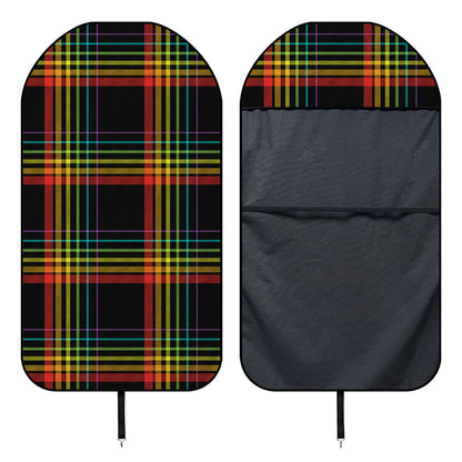 Rainbow Tartan Pattern Print Waterproof Car Seat Cover