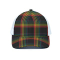 Rainbow Tartan Pattern Print White Mesh Trucker Hat