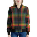 Rainbow Tartan Pattern Print Women's Bomber Jacket