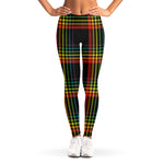 Rainbow Tartan Pattern Print Women's Leggings