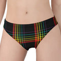 Rainbow Tartan Pattern Print Women's Panties
