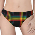 Rainbow Tartan Pattern Print Women's Thong