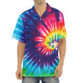Rainbow Tie Dye Print Aloha Shirt