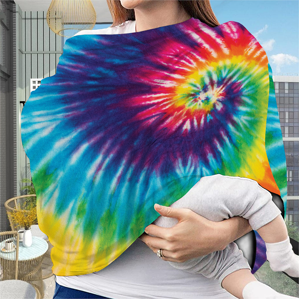 Rainbow Tie Dye Print Baby Seat Cover