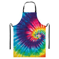 Rainbow Tie Dye Print Bib Apron With Pocket