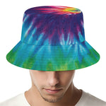 Rainbow Tie Dye Print Bucket Hat