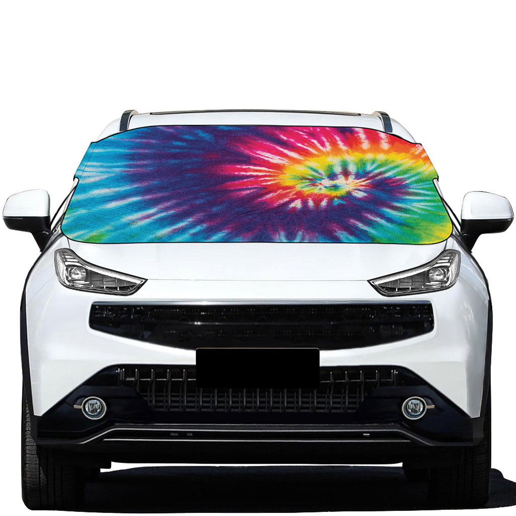 Rainbow Tie Dye Print Car Windshield Snow Cover