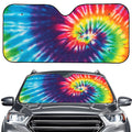 Rainbow Tie Dye Print Car Windshield Sun Shade