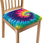 Rainbow Tie Dye Print Chair Cushion Cover