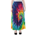 Rainbow Tie Dye Print Chiffon Maxi Skirt