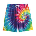 Rainbow Tie Dye Print Cotton Shorts
