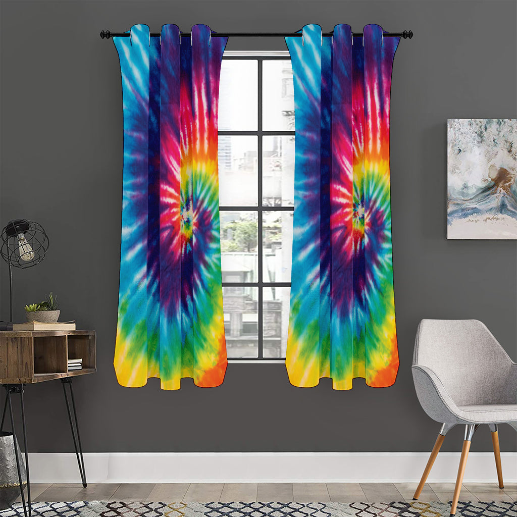 Rainbow Tie Dye Print Curtain