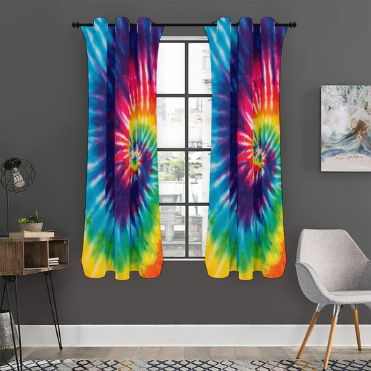 Rainbow Tie Dye Print Curtain