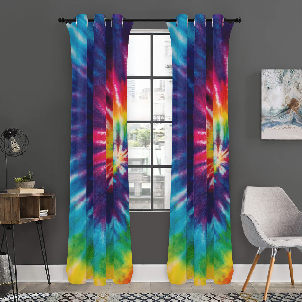 Rainbow Tie Dye Print Curtain