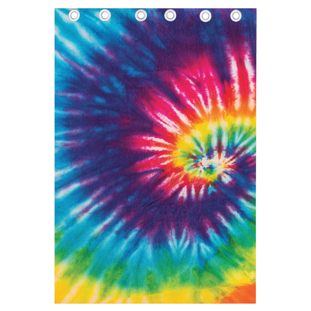 Rainbow Tie Dye Print Curtain