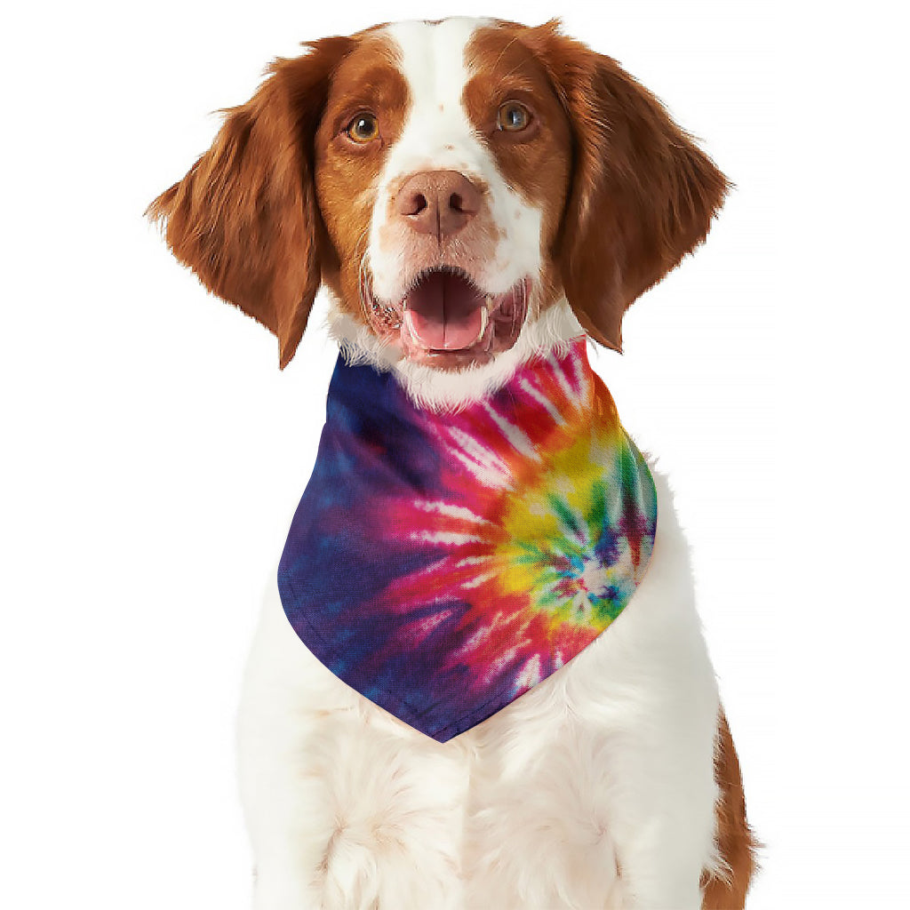 Rainbow Tie Dye Print Dog Bandana