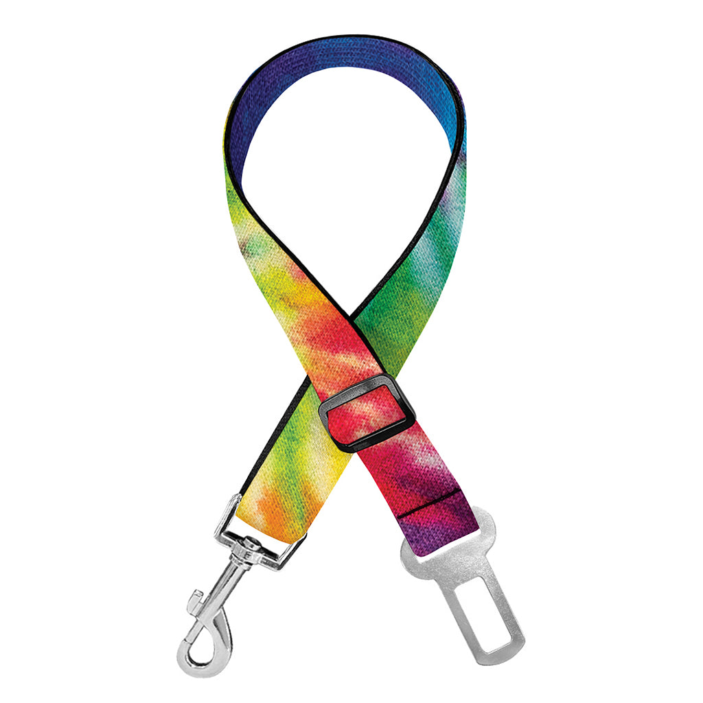 Rainbow Tie Dye Print Dog Seat Belt