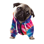 Rainbow Tie Dye Print Dog Zip Up Hoodie