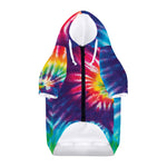 Rainbow Tie Dye Print Dog Zip Up Hoodie