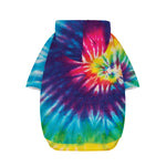 Rainbow Tie Dye Print Dog Zip Up Hoodie