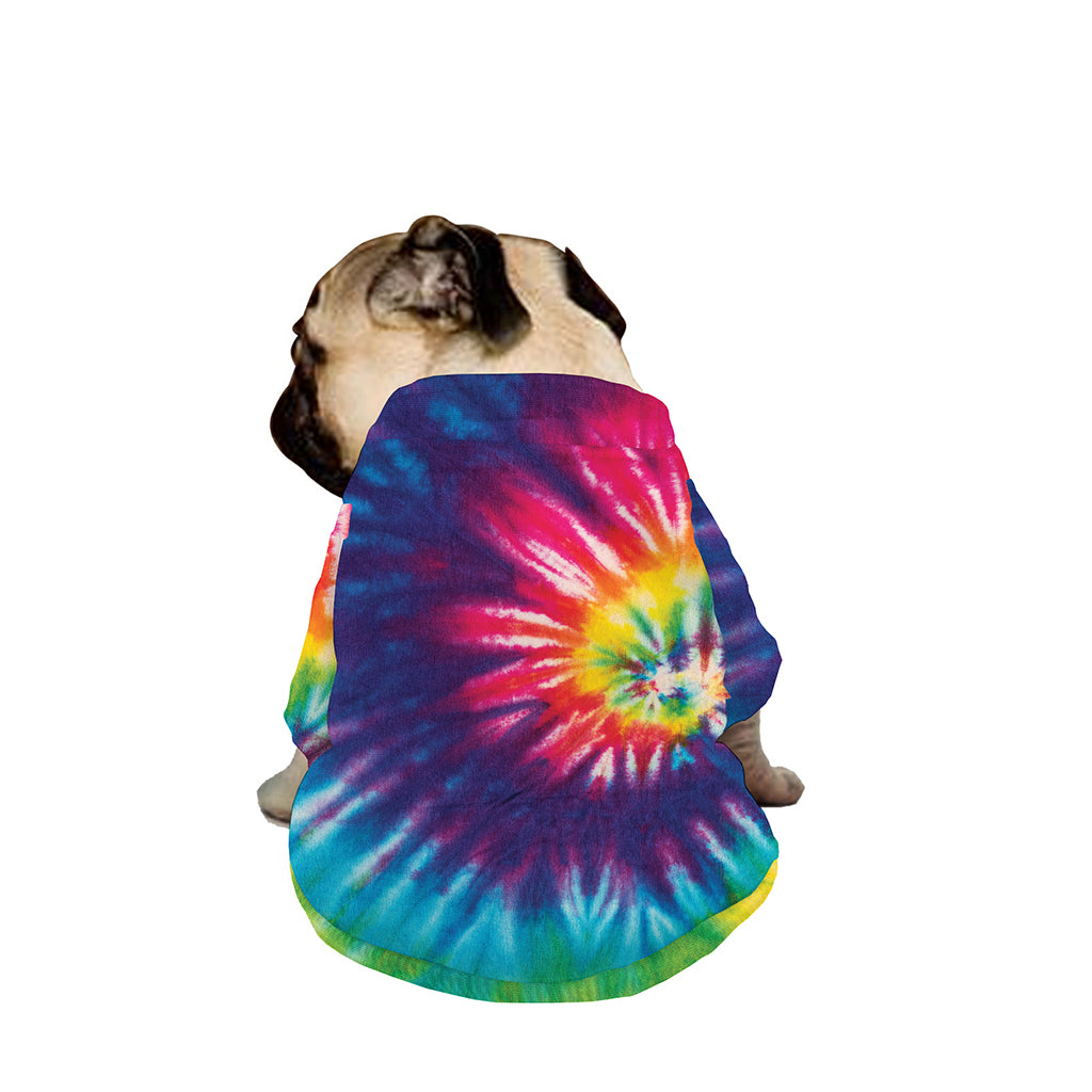Rainbow Tie Dye Print Dog Zip Up Jacket